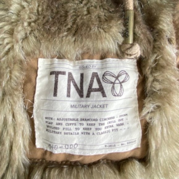 Aritzia TNA Fur Lined Brown Military Jacket Sz XS - Picture 5 of 8